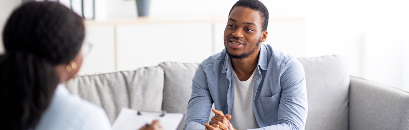 Man talking to a psychologist